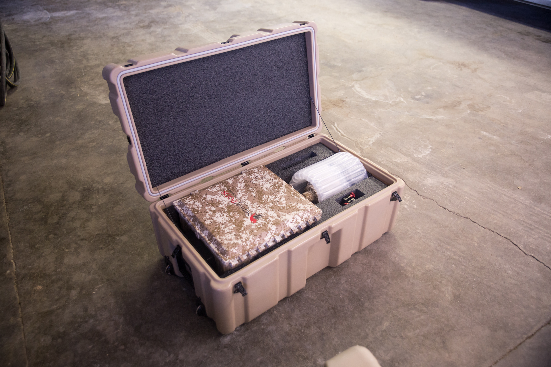 SentryPODS components fitted inside a protective transport case