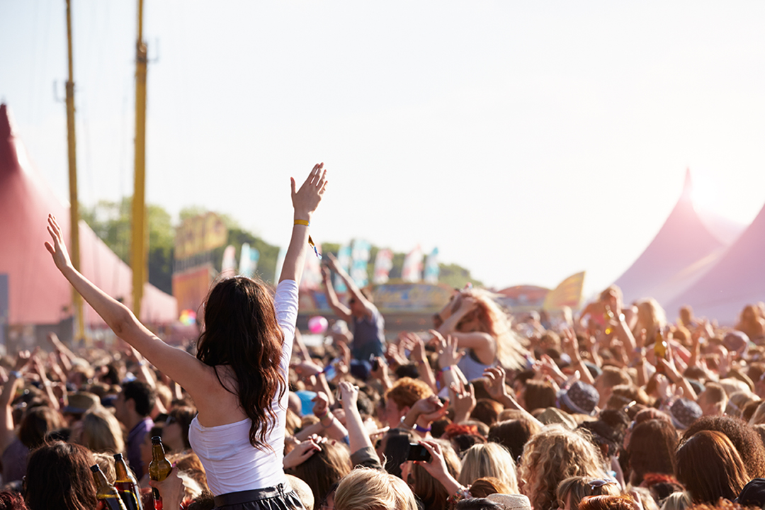Crowds Enjoying Themselves At Outdoor Music Festival