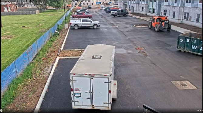 PTZ surveillance view overlooking a construction site