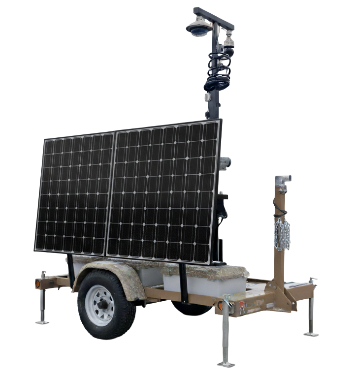 Chariot solar-powered mobile surveillance trailer
